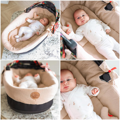 Totsy Baby musliinkangast vankrikomplekt, 3-osaline, karamellipruun