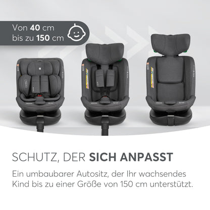 KikkaBoo i-SECURE 360° pöörlev turvatool 0–36 kg / 40–150 cm, tumehall