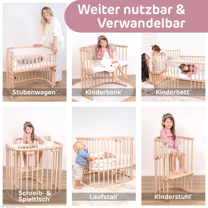 babybay Original vooditasku pöögipuust, naturaalne + voodipehmendus (mesh), lina ja madrats