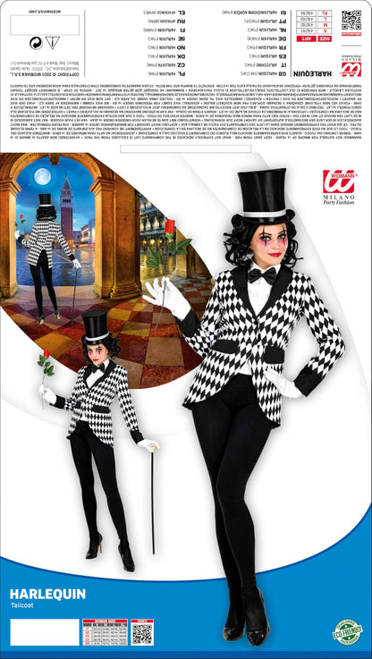 Naiste harklequin pintsak – black-white M/L