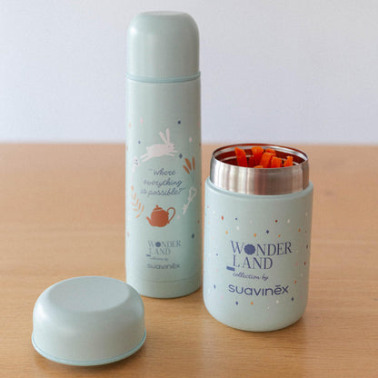Suavinex roostevabast terasest termospudel 500 ml, roheline (Wonderland kollektsioon)