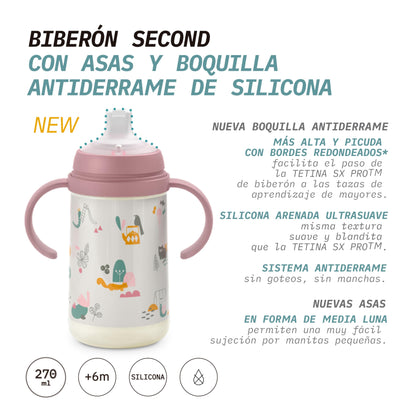 Suavinex õppimistass pehme silikoonist tilaga, lekkekindel, roosa, 270 ml