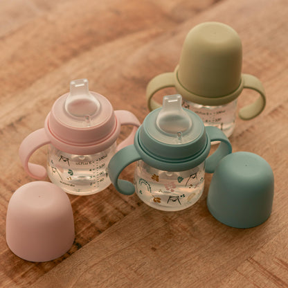 Suavinex Bears treeningtass käepidemetega, 150 ml, roosa