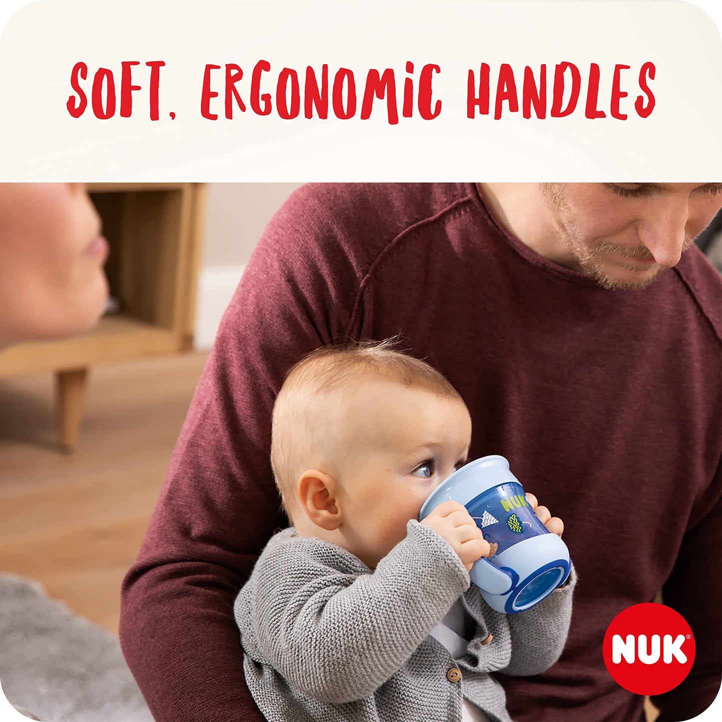 NUK Mini Magic Cup 360° joogitass silikoonist, 160 ml – roosa, helendav