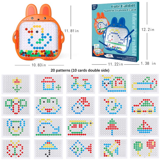 Magnetiline joonistuslaud lastele, suur jänesekujuline Montessori tegevusmäng