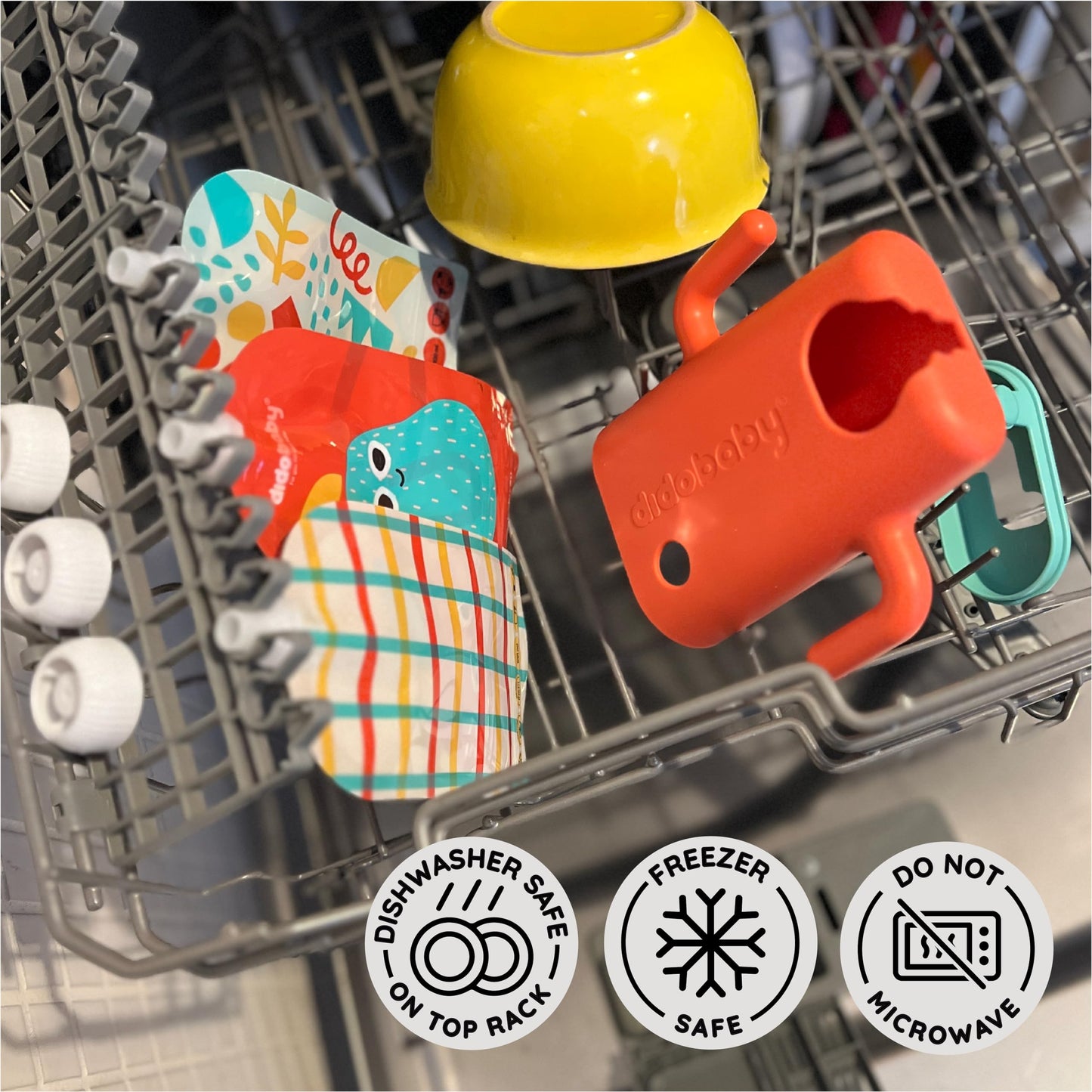 Didobaby korduvkasutatavad beebitoidupakid 6 tk, lekkekindel topeltlukuga lukk