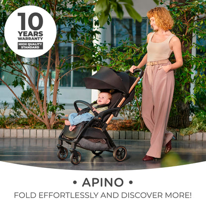 Kinderkraft APINO kerge jalutuskäru kuni 24 kg, auto-fold süsteemiga, beež