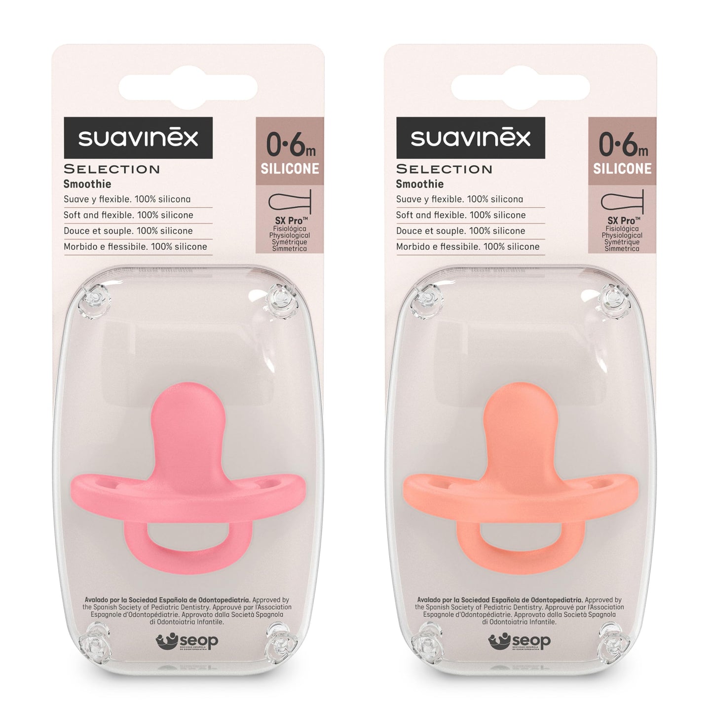 Suavinex SX Pro silikoonist luttide komplekt, 0–6 kuud, roosa 2tk