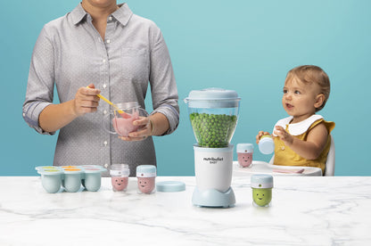 NutriBullet Baby beebitoidu mikser ja tarvikud, 200 W, hõbedane