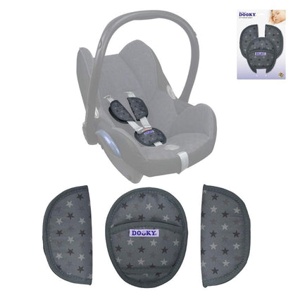 Dooky universaalsed turvavöö pehmendused “Dandelion” – beebitoolile, vankrile ja turvatoolile, valged