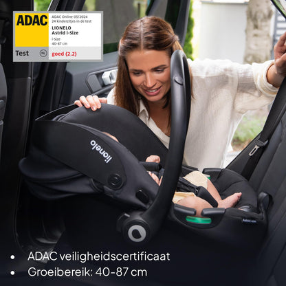 Lionelo Astrid i-Size turvahäll 40–87 cm (R129), ADAC testitud, roheline