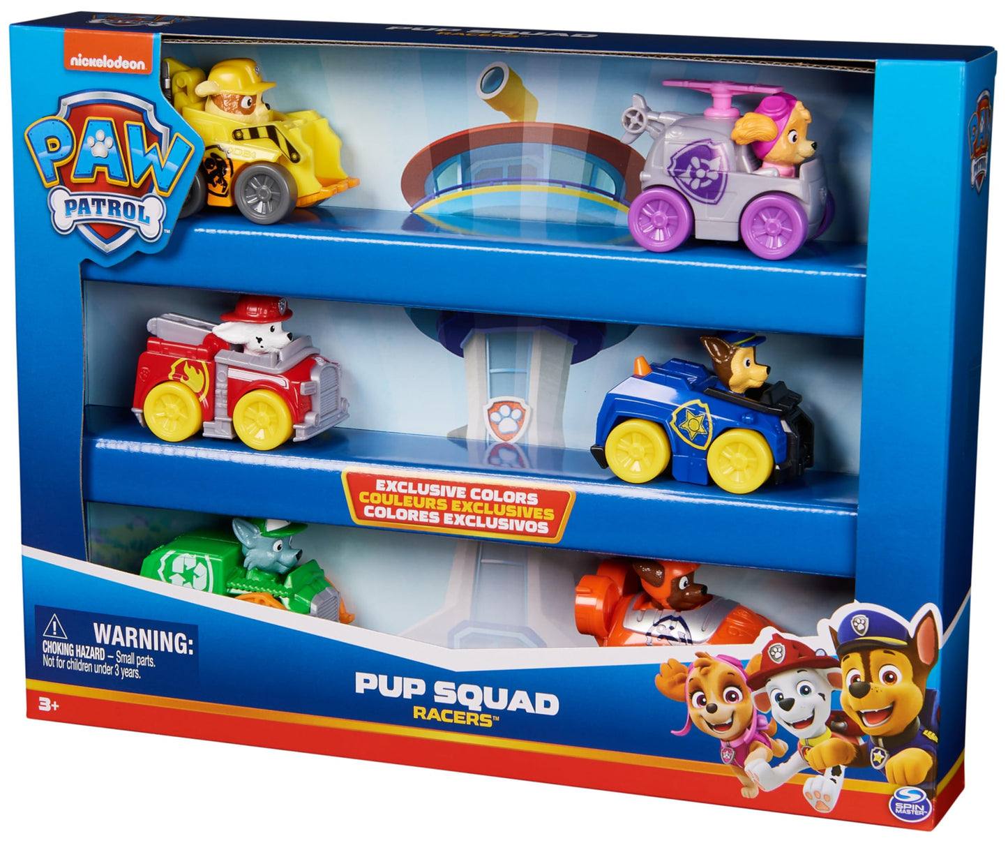 Paw Patrol Pup Squad Racers 6-osaline miniautode komplekt (6 cm)