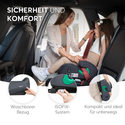 Kikka Boo i-Pop turvatooli istmekõrgendus, i-Size, ISOFIX, 22–36 kg, roheline