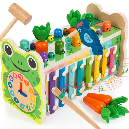 Amtreen 6-ühes Montessori puidust haamrimäng, konn