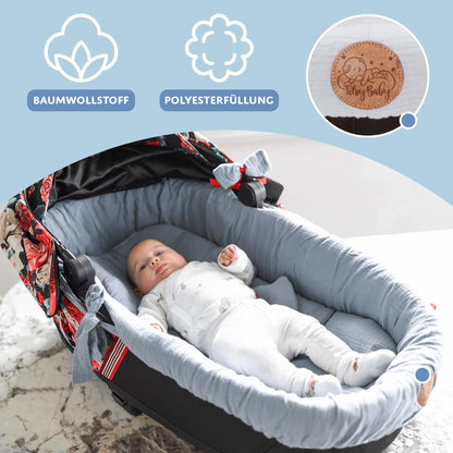 Totsy Baby musliinkangas vankrikorvi sisu (3-osaline komplekt), hall