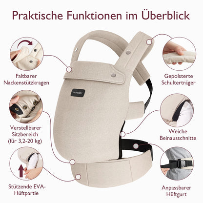Momcozy beebikandja BC001-1, khaki, 3-24 kuud, 3,2-20 kg
