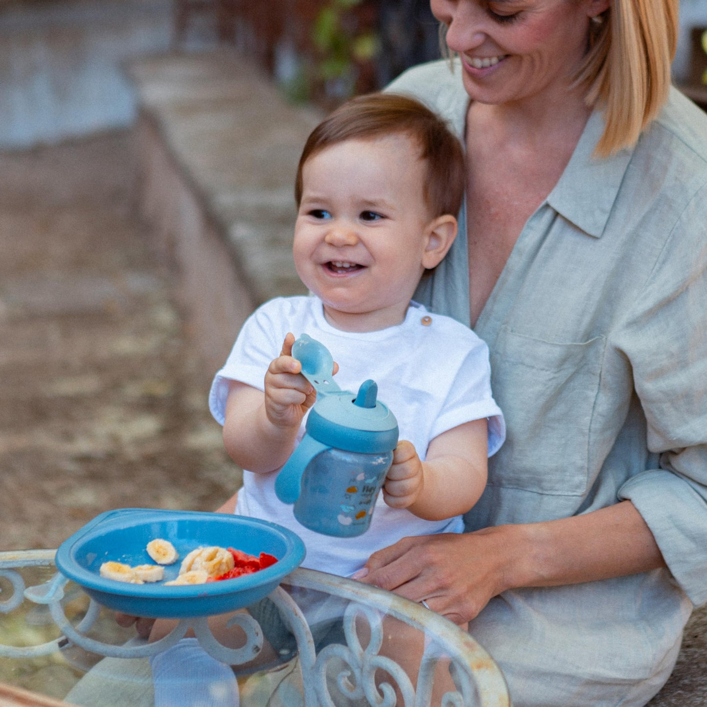 Suavinex õppimistass beebidele, lekkekindel, sinine „Bears“, 200 ml