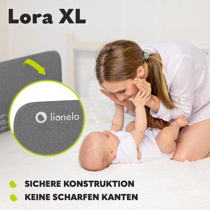 Lionelo Lora XL voodipiire vanemate voodile 150 cm, hall (18 kuud kuni 5 aastat)