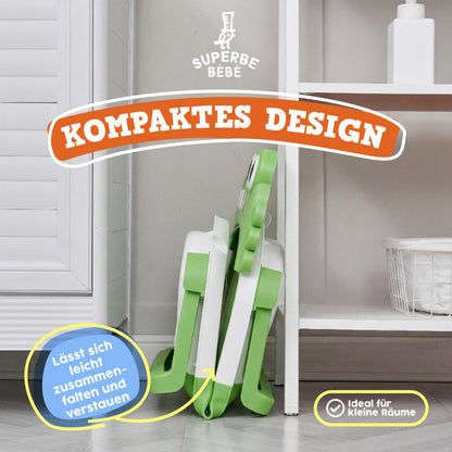 SUPERBE BEBE kokkupandav beebivann termomeetri ja vannipadjakuga, roheline, sünnist 3. eluaastani