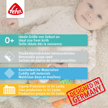 Fehn Wärmetier Schaf soojendav pehme mänguasi, 17 cm, 0+ kuud, valge