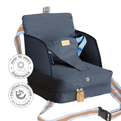 roba täispuhutava õhkpadjaga söögitooli kõrgendusiste lapsele, tumesinine