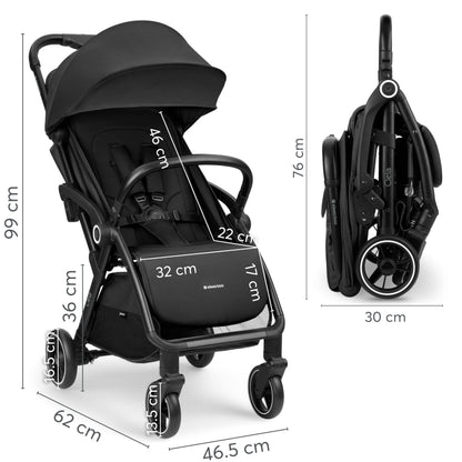 Kikka Boo CIELA kerge reisikäru, automaatne kokkupanek, 7,1 kg, must, kuni 22 kg