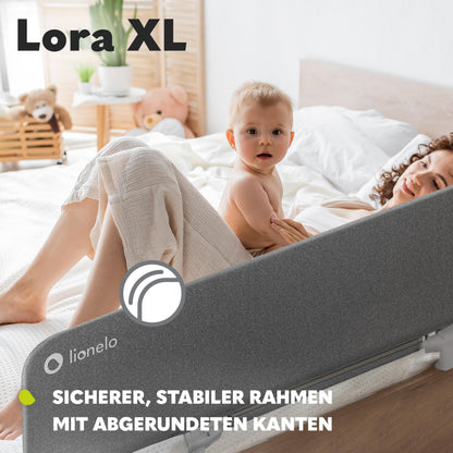 Lionelo Lora XL voodipiire vanemate voodile 150 cm, hall (18 kuud kuni 5 aastat)