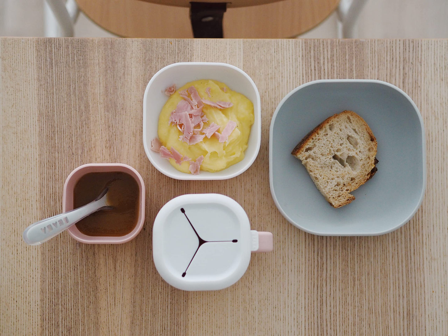 BÉABA virnastatavad silikoonkausid, 3 tk, Velvet Grey / Cotton / Dusty Rose