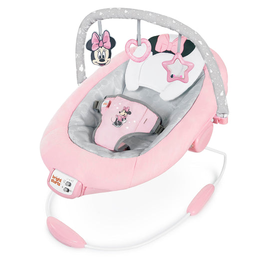 Bright Starts Minnie Mouse babykiik Rosy Skies, vibra, muusika, 3 mänguasja, 1 tk
