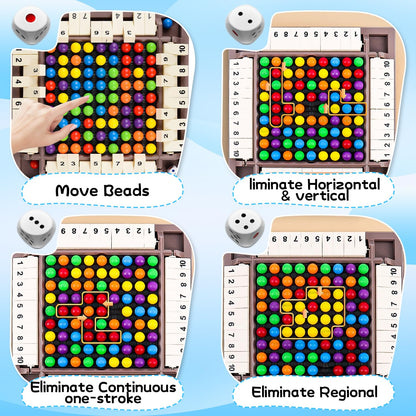 Yizemay 2-in-1 board game “Shut The Box” and rainbow beads game