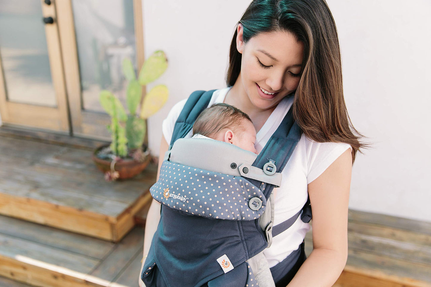 Ergobaby beebisisu kandekotile, kaela- ja peatoega vastsündinule, hall puuvill