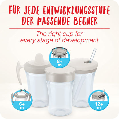NUK Magic Cup treeningtass 230 ml, lekkekindel 360° joogiserv, 8+ kuud, komplekt 2 tk