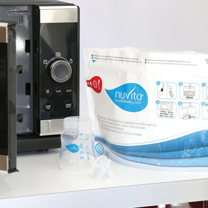Nuvita mikrolaineahju steriliseerimiskotid, 5 tk komplektis, korduvkasutatavad