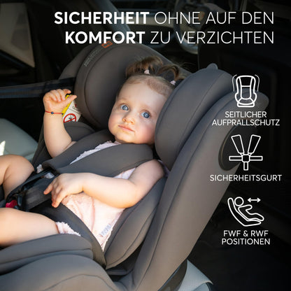 Kikka Boo turvatool i-MOOVE 2, i-SIZE, 40-150 cm, ISOFIX, 360° pöörduv, tumehall