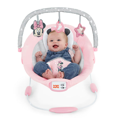 Bright Starts Minnie Mouse babykiik Rosy Skies, vibra, muusika, 3 mänguasja, 1 tk
