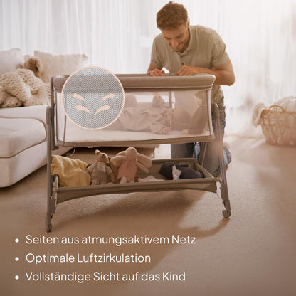 Lionelo Luna EIN vooditasku ja reisivoodi madratsiga, beež (Beige Taupe), kuni 9 kg