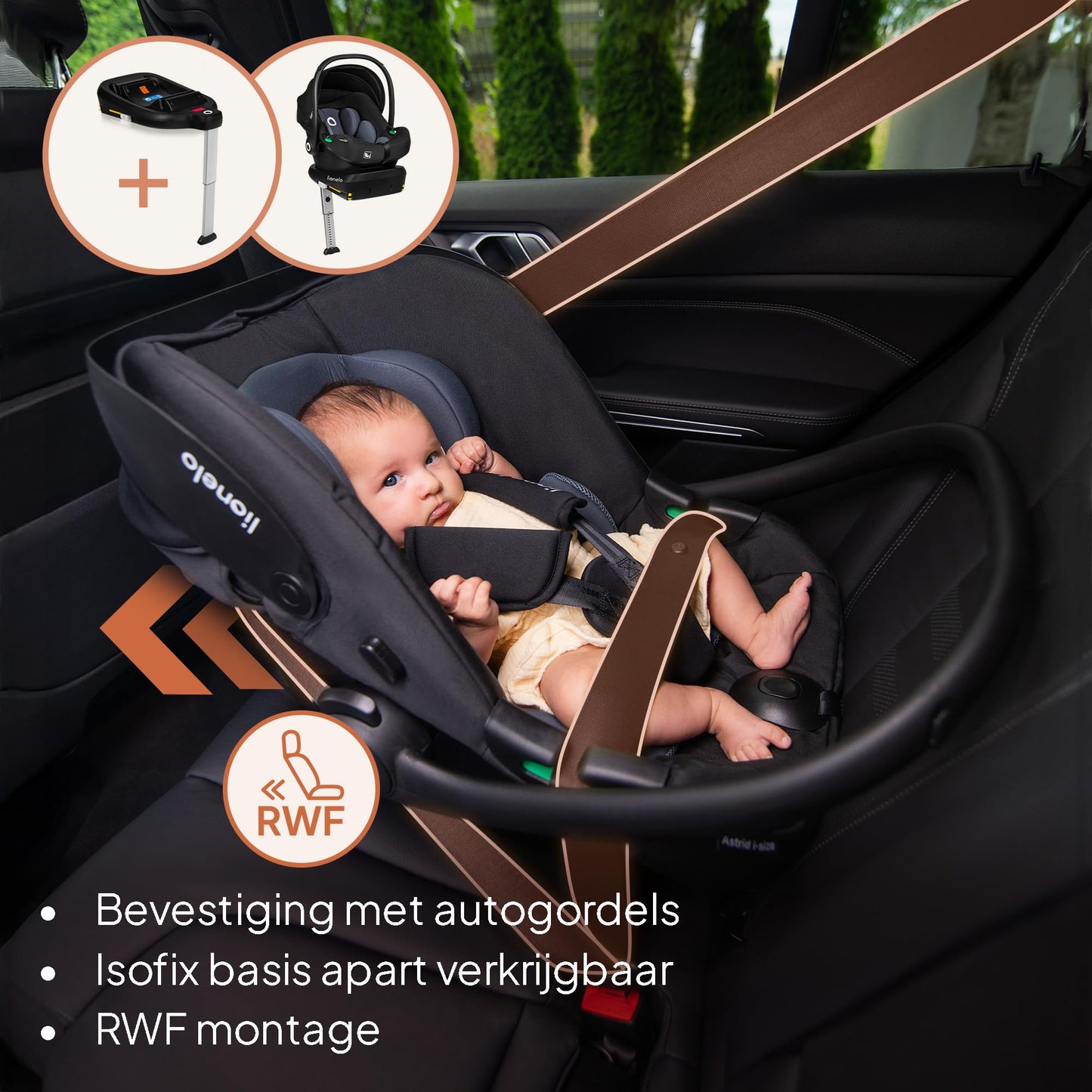 Lionelo Astrid i-Size turvahäll 40–87 cm (R129), ADAC testitud, roheline