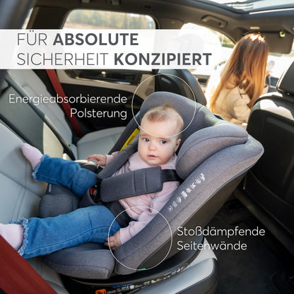KikkaBoo i-SECURE 360° pöörlev turvatool 0–36 kg / 40–150 cm, tumehall