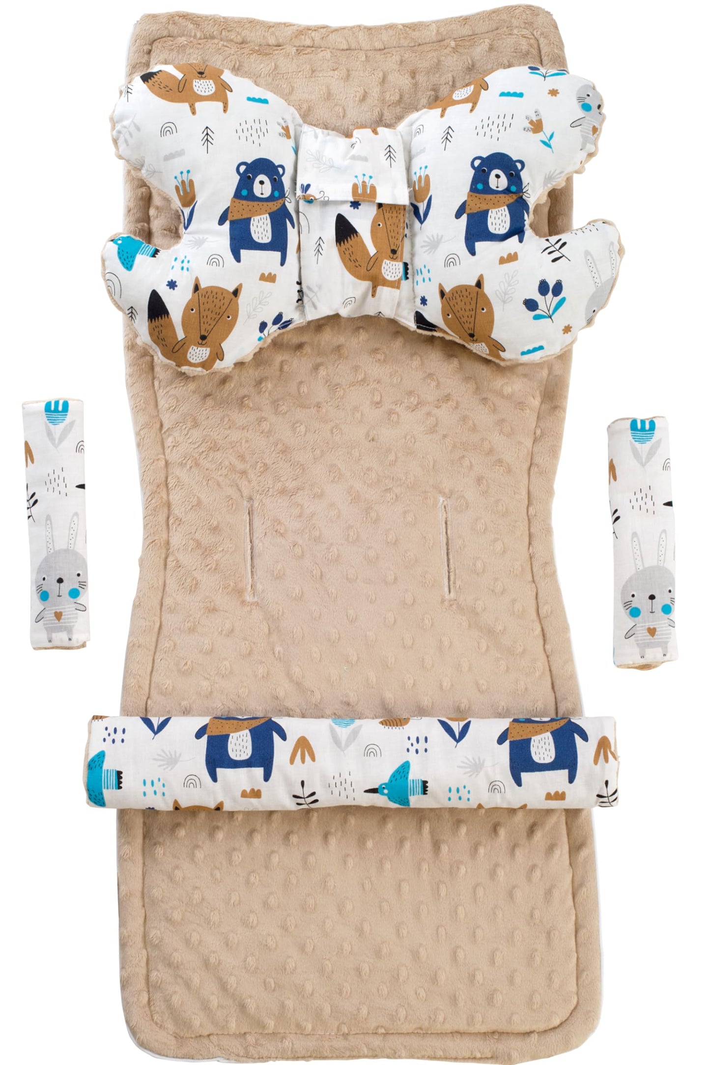 Medi Partners universaalne istmepadi vankrile, Boho animals, beeži Minky, 5-osaline