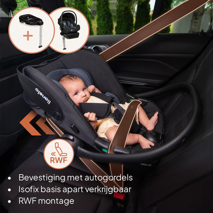 Lionelo Astrid i-Size turvahäll 40–87 cm (R129), ADAC testitud, must