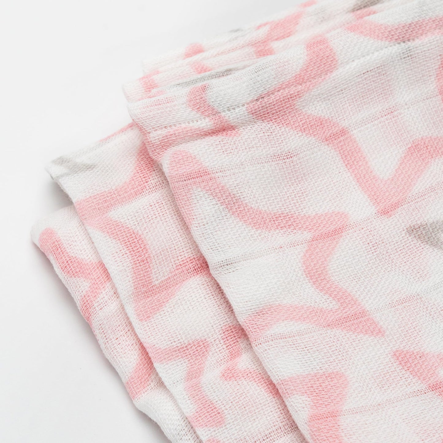 Ti TIN 100% puuvillane musliinlina, roosade tähtedega, 125×125 cm