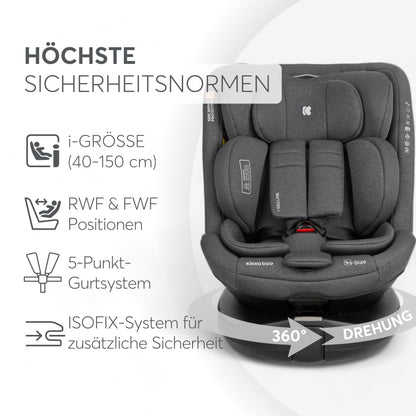KikkaBoo i-SECURE 360° pöörlev turvatool 0–36 kg / 40–150 cm, tumehall