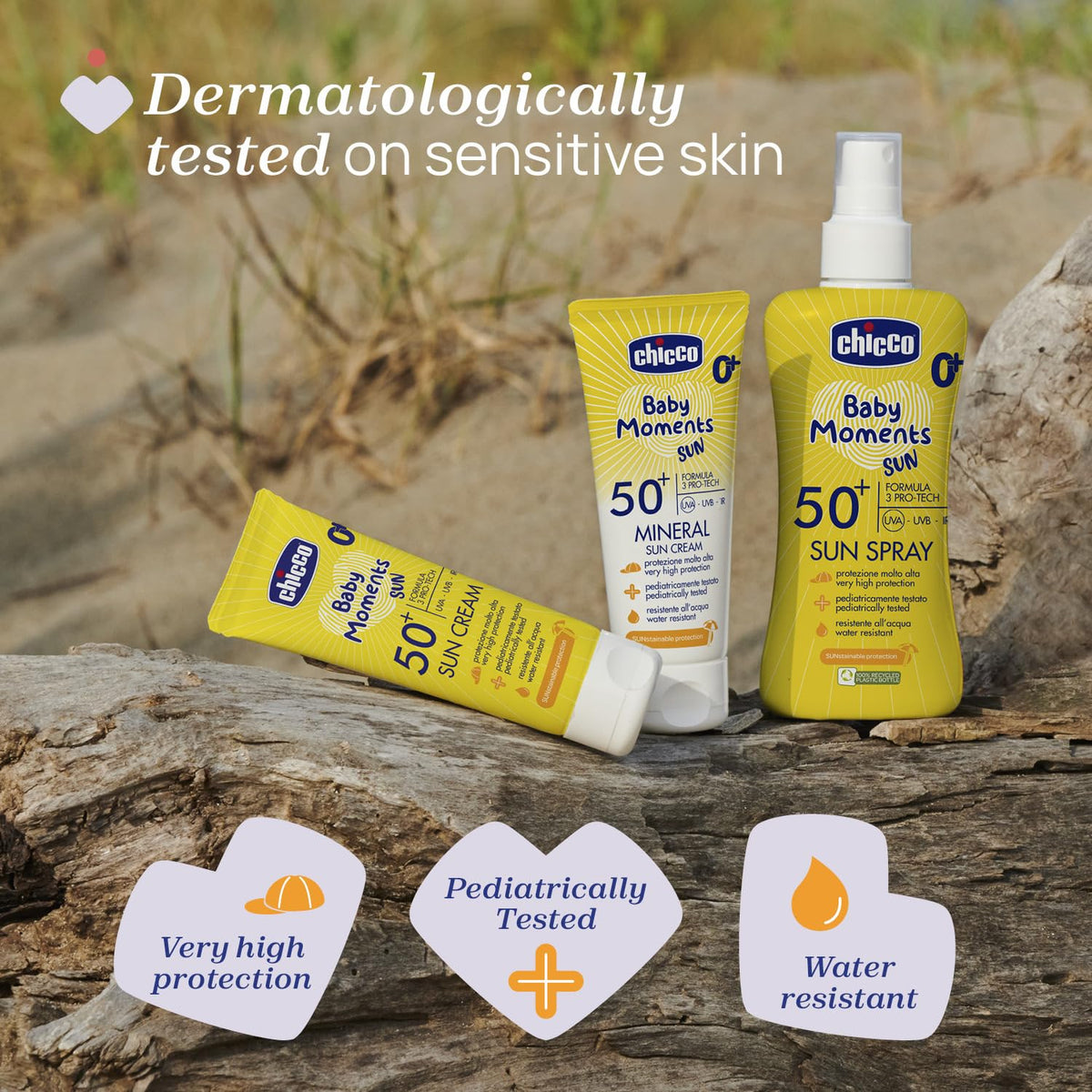 Chicco päikesekreem lastele SPF 50+, veekindel, 75 ml
