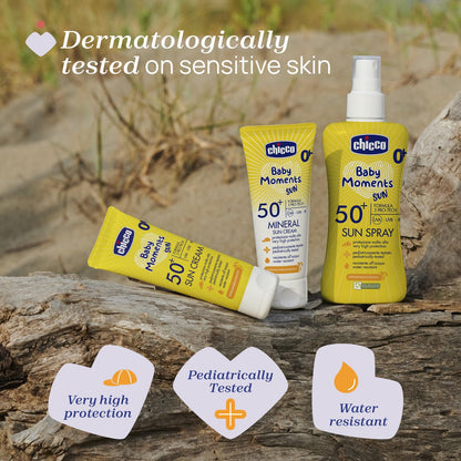 Chicco päikesekreem lastele SPF 50+, veekindel, 75 ml