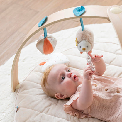 Nattou mängumatt puidust mängukaarega Mila, Zoe & Lana, 80 cm, beež