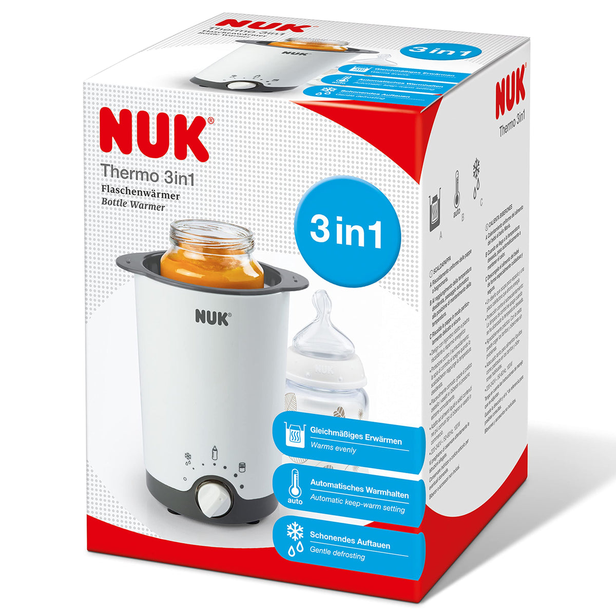 NUK Thermo 3in1 pudelisoojendaja, valge, EU-pistik