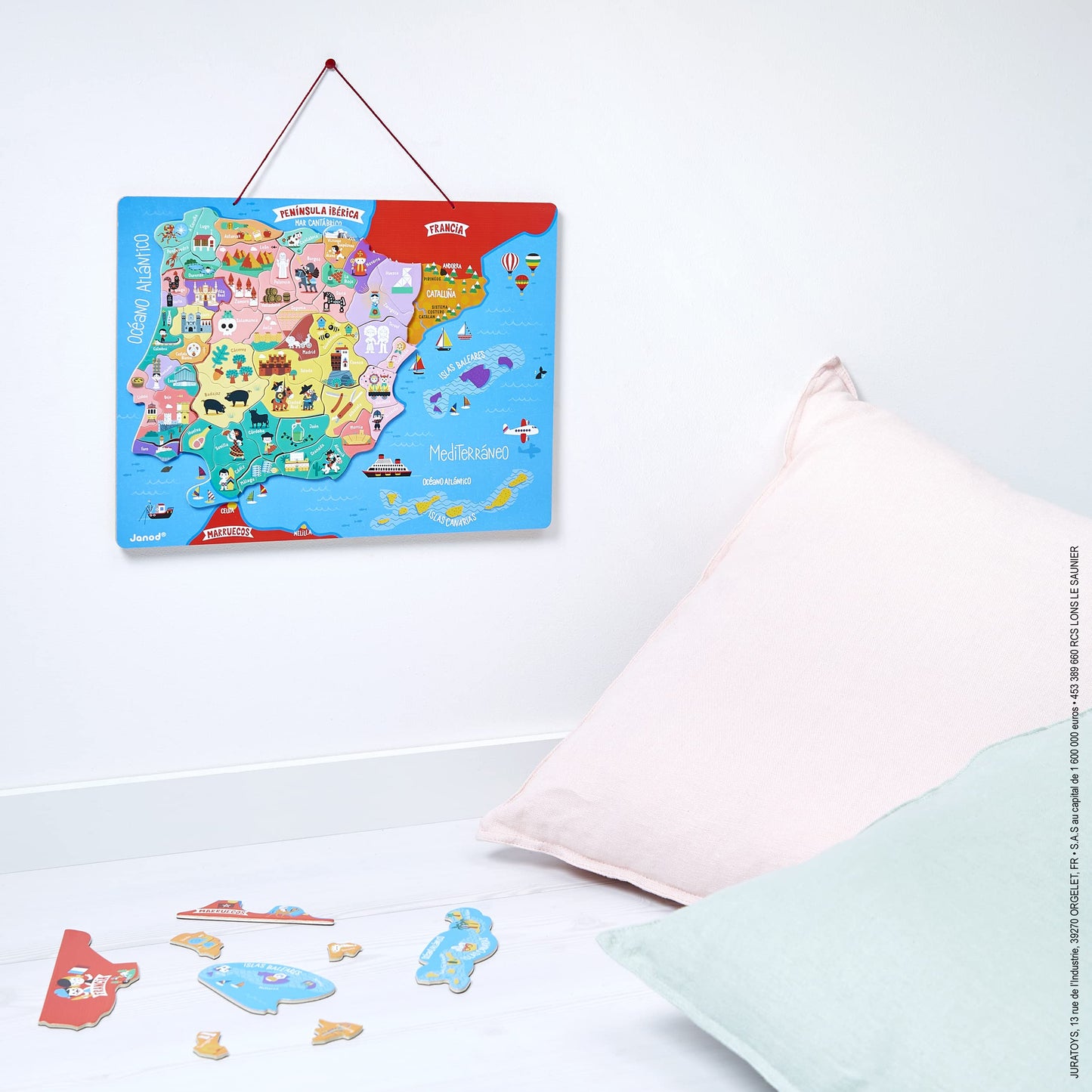 Janod magnetiline Hispaania kaart – puidust pusle 60 tükiga
