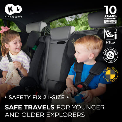 Kinderkraft Safety FIX2 i-Size turvatool 76–150 cm, Isofix, 15 kuud–12 a, must