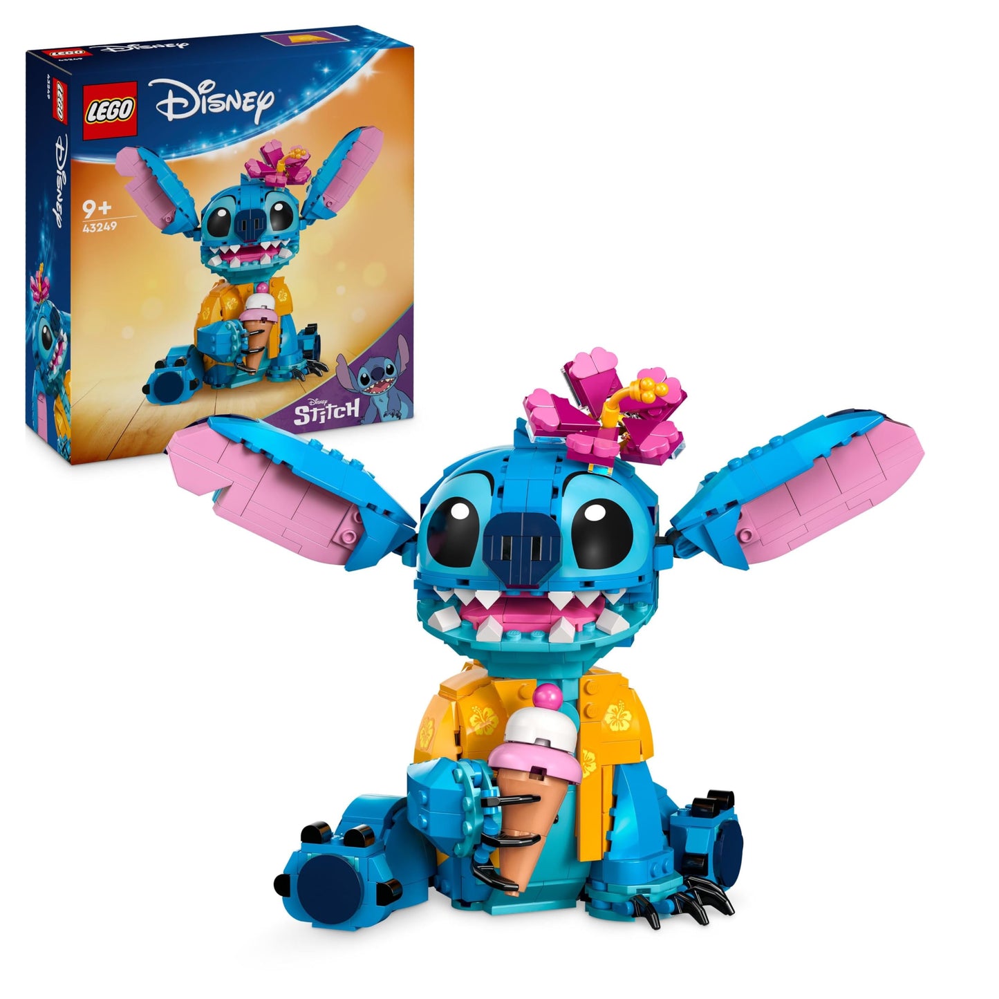 LEGO Disney Stitch 43249 ehitusfiguur jäätise ja lillekaunistusega