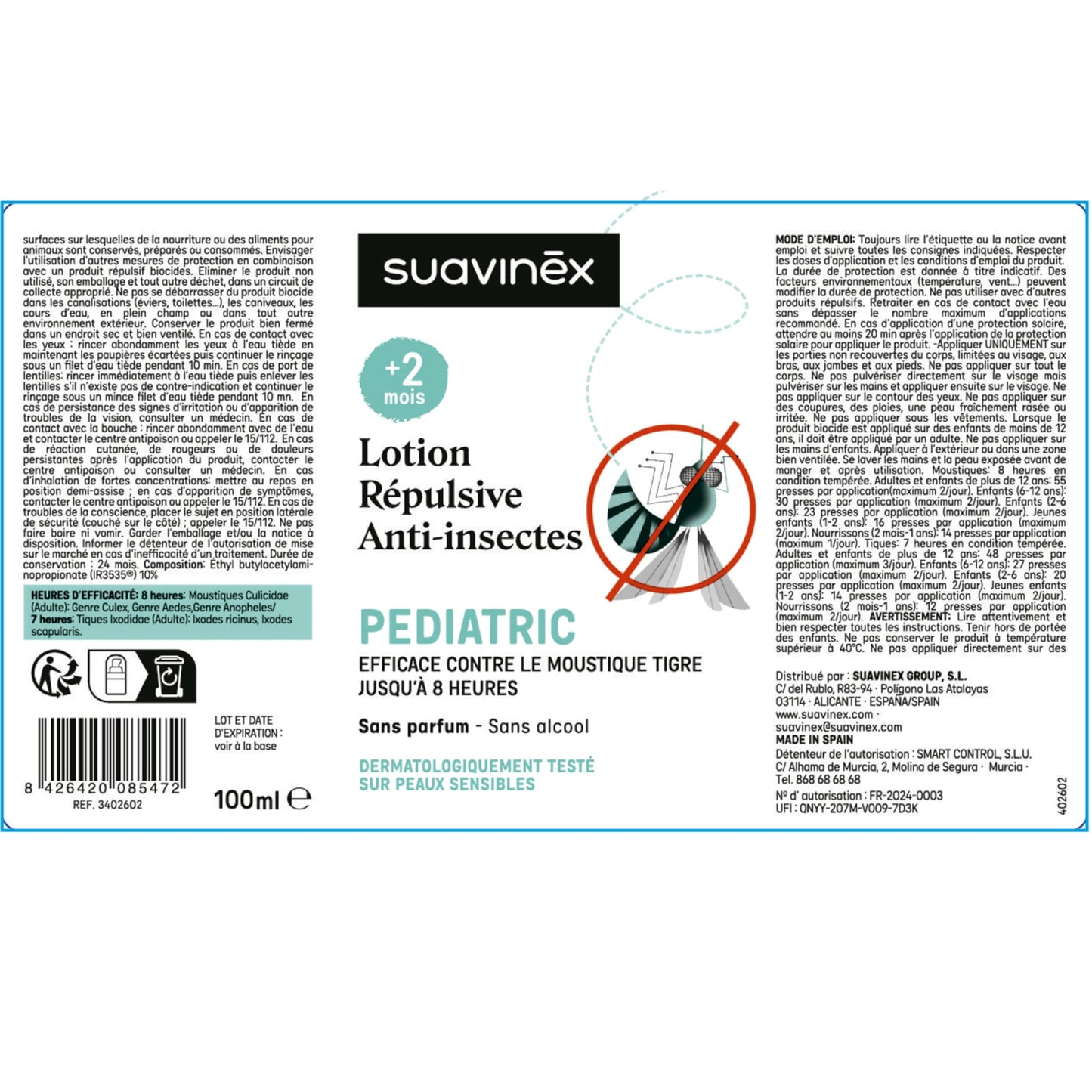 Suavinex putukatõrjelosjoon beebidele, 12+ kuud, 100 ml